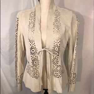 CAbi Laser Cut Tie Front Suede No 236